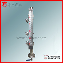 UHC-517C Magnetical level gauge  turnable flange connection [CHENGFENG FLOWMETER] Stainless steel tube alarm switch & 4-20mA out put Chinese professional manufacture